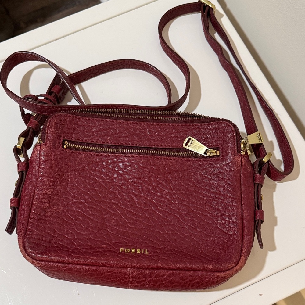Fossil Women's Piper Toaster Maroon Crossbody Bag - Picture 10 of 11